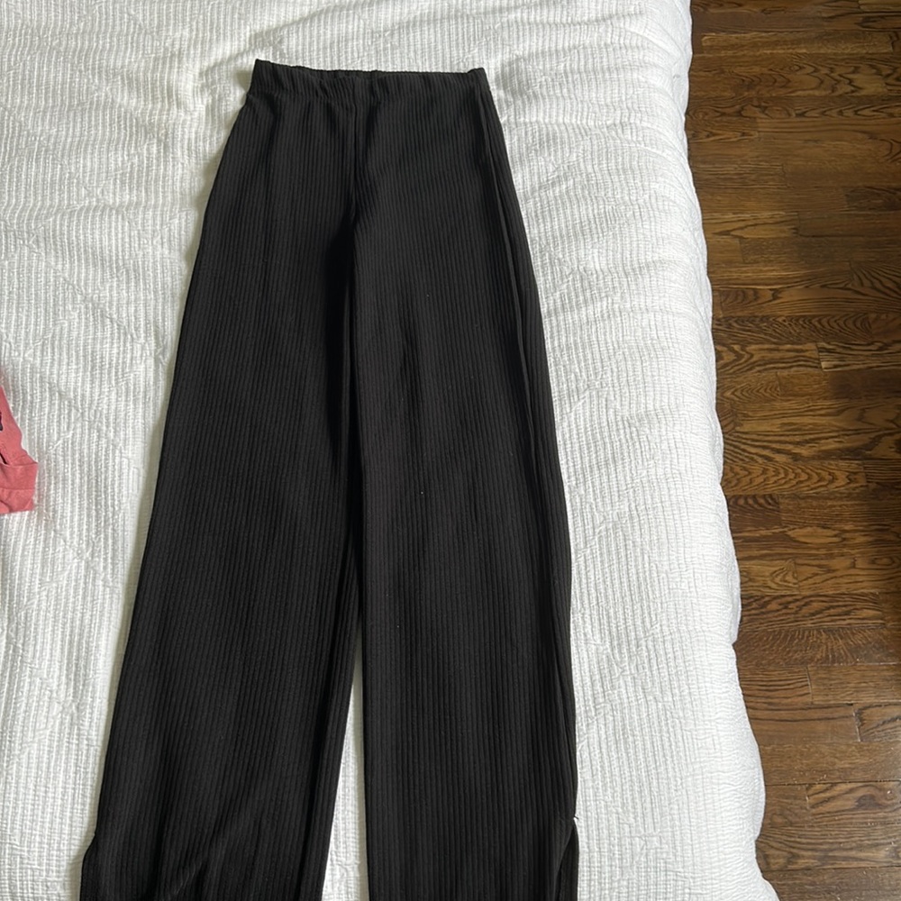 black cotton pants